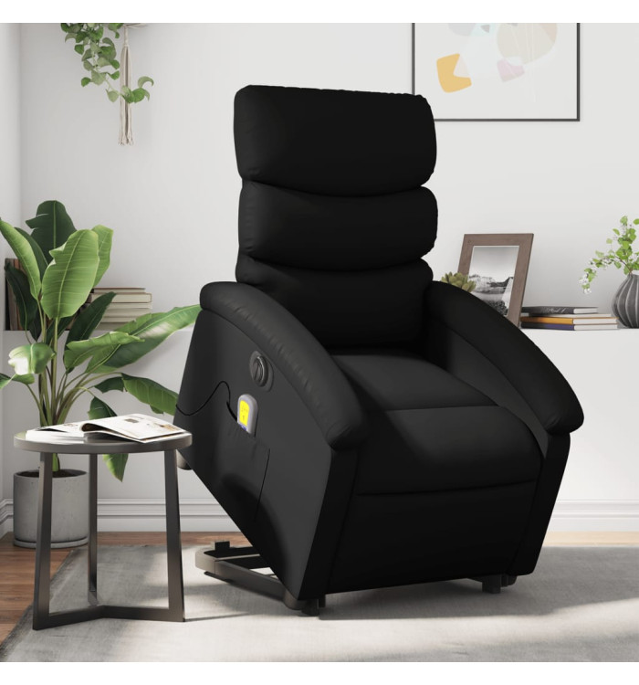 Fauteuil inclinable de massage électrique noir similicuir | Mobilier & Déco