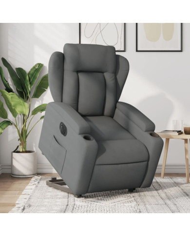 Fauteuil inclinable électrique gris foncé tissu | Mobilier & Déco