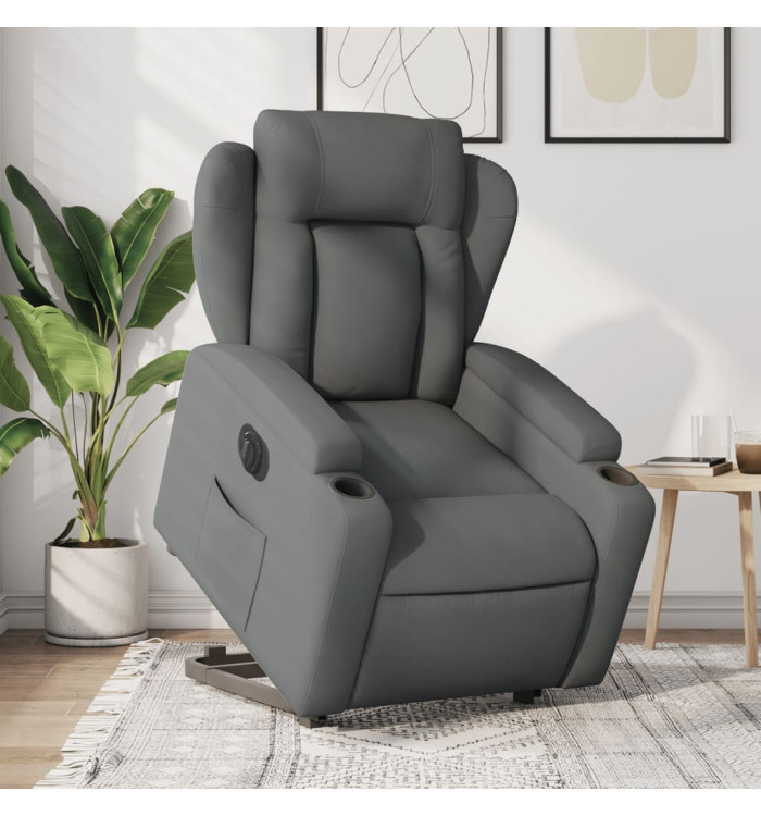Fauteuil inclinable électrique gris foncé tissu | Mobilier & Déco