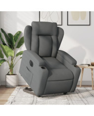 Fauteuil inclinable électrique gris foncé tissu | Mobilier & Déco