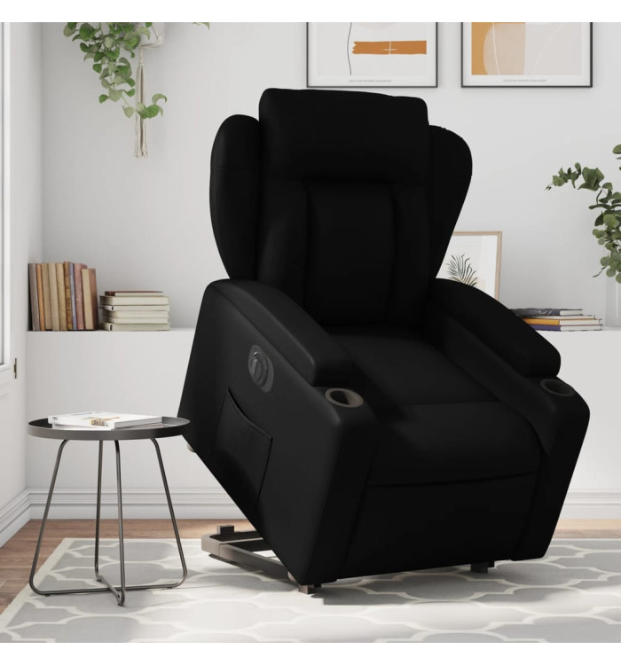 Fauteuil inclinable électrique noir similicuir | Mobilier & Déco