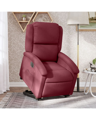 Fauteuil inclinable électrique rouge bordeaux tissu | Mobilier & Déco