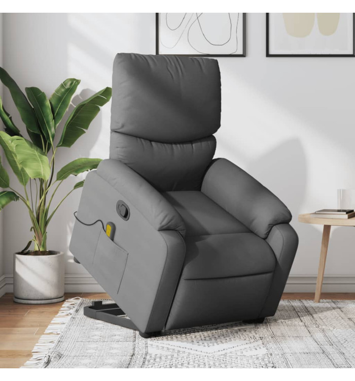 Fauteuil de massage inclinable Gris foncé Tissu | Mobilier & Déco