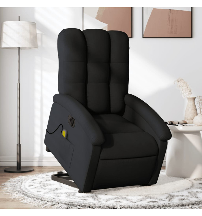 Fauteuil inclinable de massage électrique Noir Tissu | Mobilier & Déco