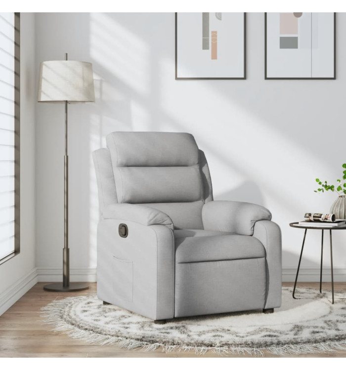 Fauteuil inclinable Gris clair Tissu | Mobilier & Déco