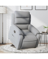 Fauteuil inclinable électrique gris clair tissu | Mobilier & Déco