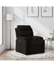 Fauteuil inclinable noir velours | Mobilier & Déco