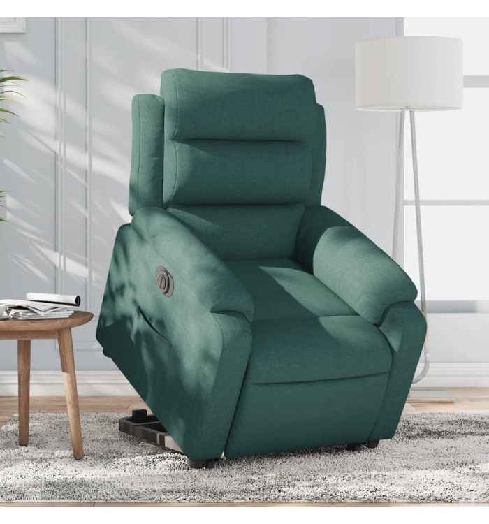 Fauteuil inclinable électrique vert foncé tissu | Mobilier & Déco
