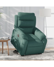 Fauteuil inclinable électrique vert foncé tissu | Mobilier & Déco