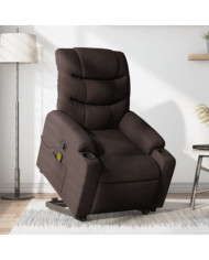 Fauteuil inclinable de massage Marron foncé Tissu | Mobilier & Déco