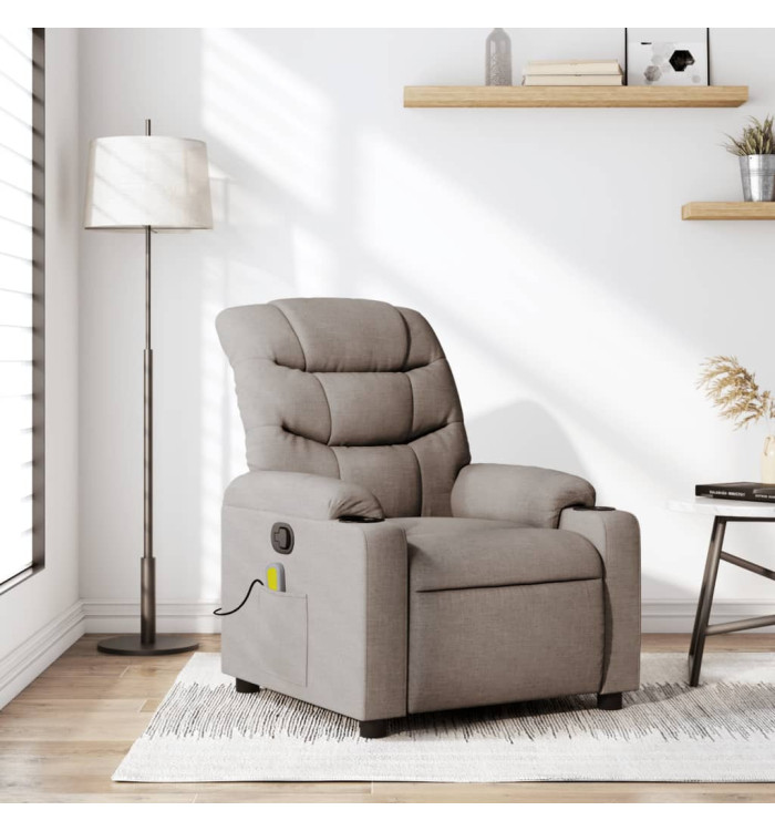 Fauteuil de massage inclinable Taupe Tissu | Mobilier & Déco