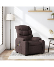 Fauteuil de massage inclinable Marron foncé Tissu | Mobilier & Déco