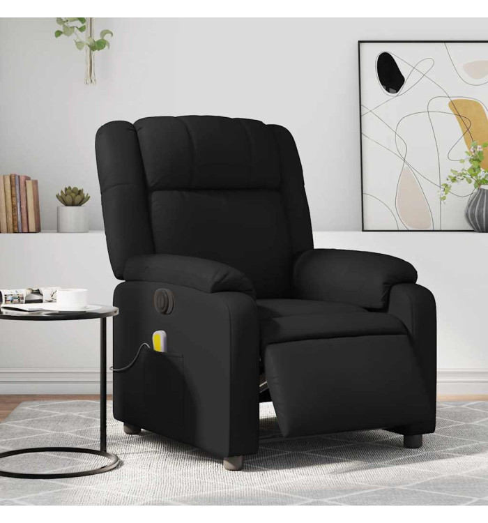 Fauteuil de massage inclinable électrique noir similicuir | Mobilier & Déco