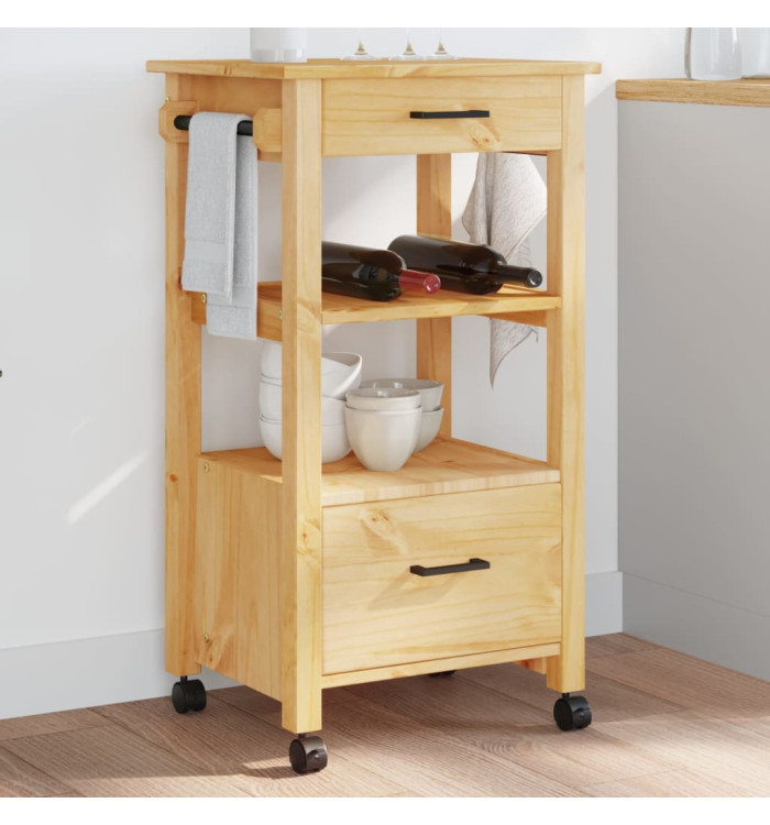 Chariot de cuisine MONZA 48x40x90 cm bois massif de pin | Mobilier & Déco