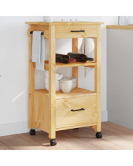 Chariot de cuisine MONZA 48x40x90 cm bois massif de pin | Mobilier & Déco