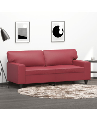 Canapé à 2 places Rouge bordeaux 140 cm Similicuir | Mobilier & Déco
