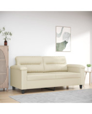 Canapé à 2 places Crème 140 cm Similicuir | Mobilier & Déco