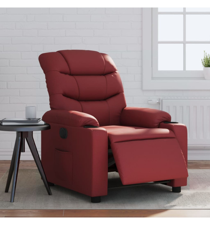 Fauteuil inclinable électrique Rouge bordeaux Similicuir | Mobilier & Déco