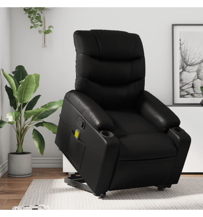 Fauteuil inclinable de massage Noir Similicuir | Mobilier & Déco