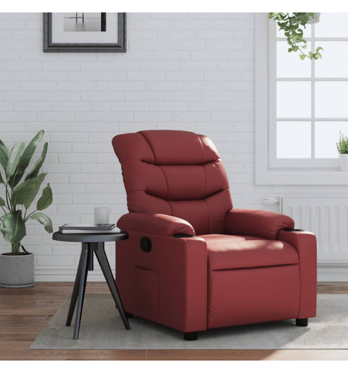 Fauteuil inclinable Rouge bordeaux Similicuir | Mobilier & Déco