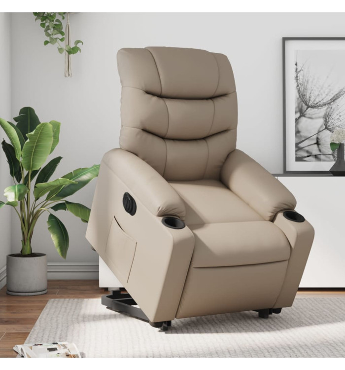 Fauteuil inclinable électrique cappuccino similicuir | Mobilier & Déco