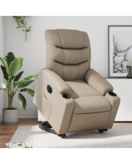 Fauteuil inclinable électrique cappuccino similicuir | Mobilier & Déco
