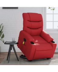 Fauteuil inclinable de massage électrique rouge similicuir | Mobilier & Déco