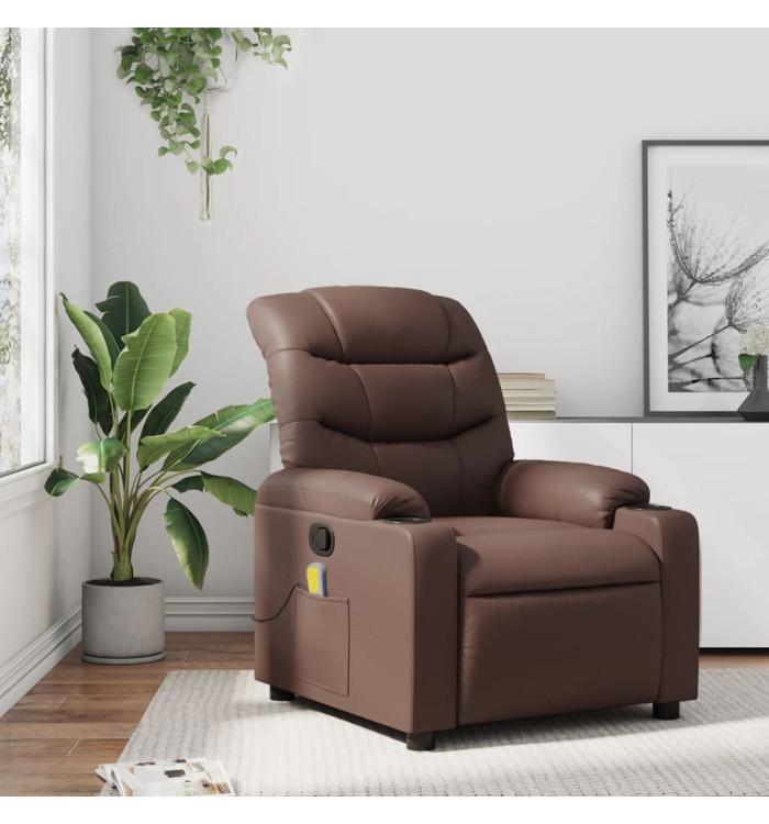 Fauteuil de massage inclinable Marron Similicuir | Mobilier & Déco