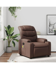 Fauteuil de massage inclinable Marron Similicuir | Mobilier & Déco