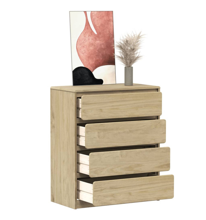 Commode SAUDA chêne 76,5x39x91 cm bois de pin massif | Mobilier & Déco