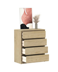 Commode SAUDA chêne 76,5x39x91 cm bois de pin massif | Mobilier & Déco