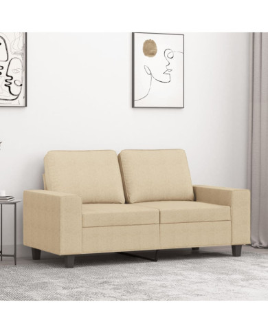 Canapé à 2 places Crème 120 cm Tissu | Mobilier & Déco