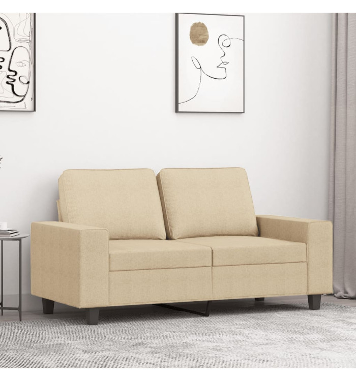 Canapé à 2 places Crème 120 cm Tissu | Mobilier & Déco