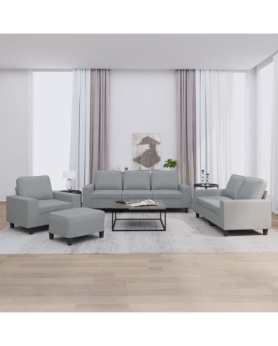 Ensemble de canapés 4 pcs gris clair tissu | Mobilier & Déco