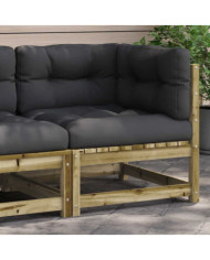 Canapé d'angle de jardin avec coussins bois de pin imprégné | Mobilier & Déco