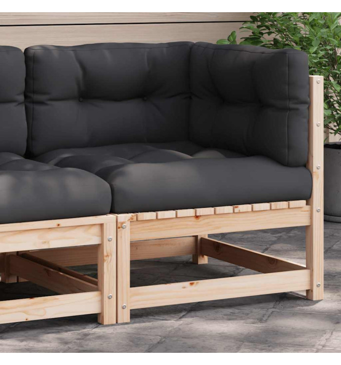 Canapé d'angle de jardin avec coussins bois de pin solide | Mobilier & Déco
