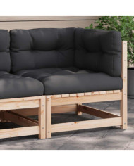 Canapé d'angle de jardin avec coussins bois de pin solide | Mobilier & Déco