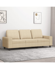 Canapé à 3 places Crème 180 cm Tissu | Mobilier & Déco
