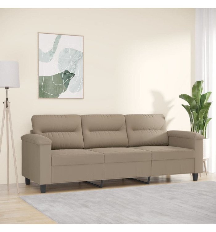 Canapé à 3 places Taupe 180 cm Tissu microfibre | Mobilier & Déco