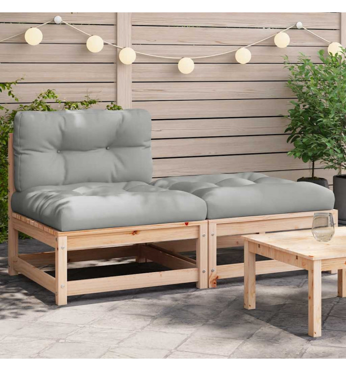 Canapé de jardin sans accoudoirs avec coussins et repose-pieds | Mobilier & Déco