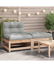 Canapé de jardin sans accoudoirs avec coussins et repose-pieds | Mobilier & Déco