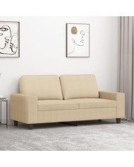 Canapé à 2 places Crème 140 cm Tissu | Mobilier & Déco