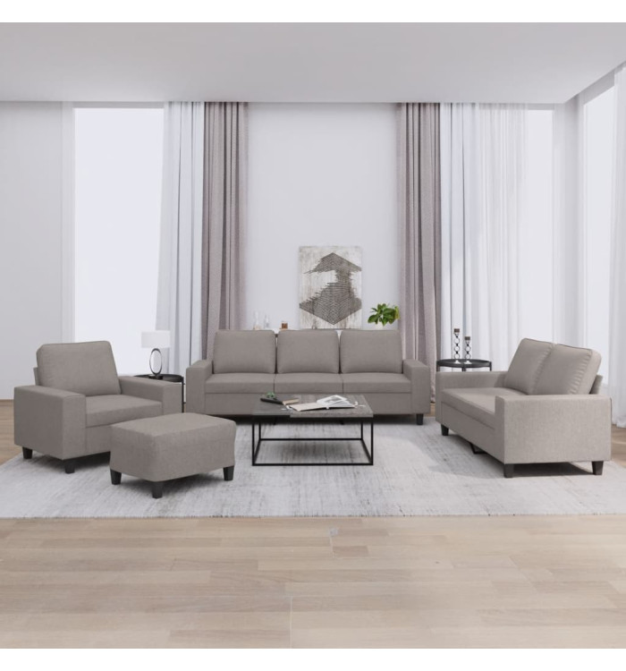 Ensemble de canapés 4 pcs taupe tissu | Mobilier & Déco
