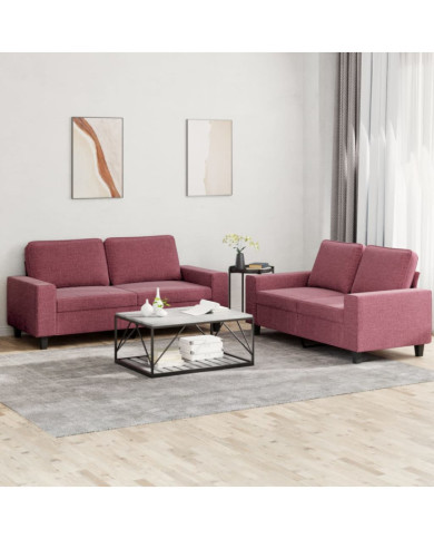 Ensemble de canapés 2 pcs rouge bordeaux tissu | Mobilier & Déco
