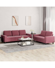 Ensemble de canapés 2 pcs rouge bordeaux tissu | Mobilier & Déco