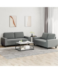 Ensemble de canapés 2 pcs gris foncé tissu | Mobilier & Déco