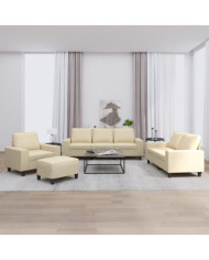 Ensemble de canapés 4 pcs crème tissu | Mobilier & Déco