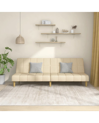 Canapé-lit à 2 places crème tissu | Mobilier & Déco