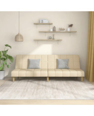Canapé-lit à 2 places crème tissu | Mobilier & Déco
