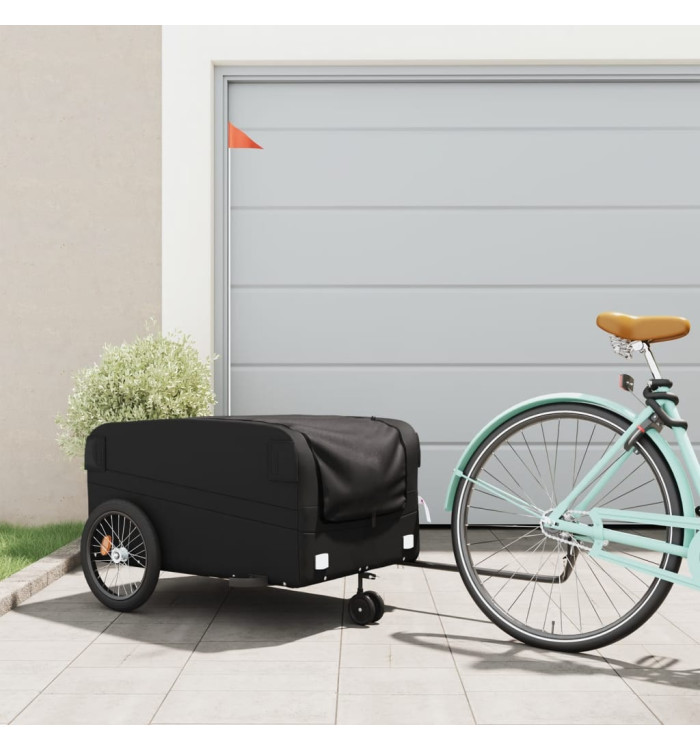 Remorque de vélo noir 45 kg fer | Mobilier & Déco